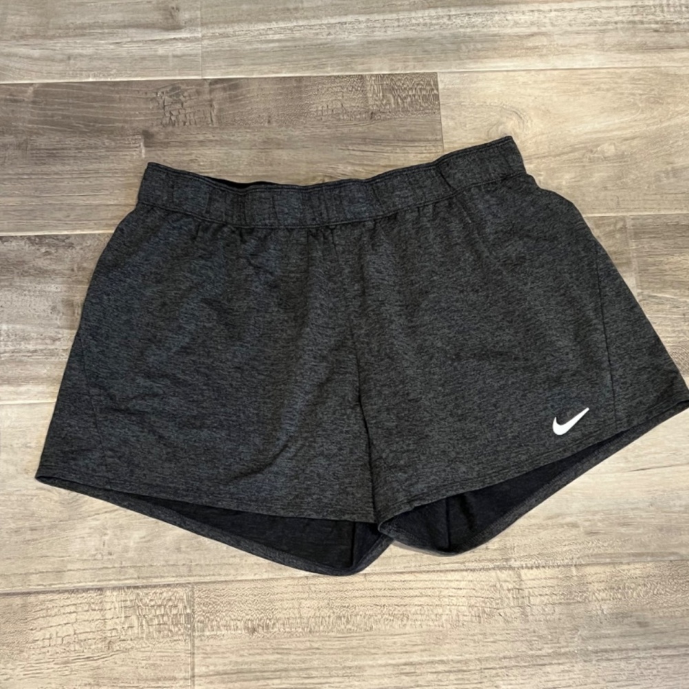 Nike Dri-Fit gray Poly Nylon blend activewear shorts size XL ( 12 14 16)workout - Picture 6 of 7